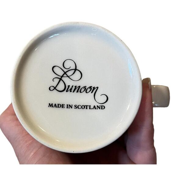 Vtg 2 DUNOON MUGS SUE SCULLARD CHRISTMAS TREE FIREPLACE CATS DOORS - Picture 10 of 10